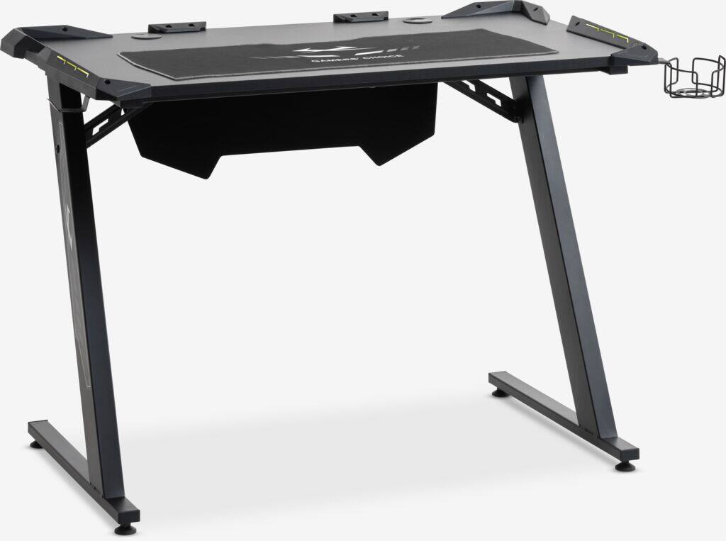 LINDHOLM Guld LINDHOLM 60x110 Gamingbord med LED'er og kopholder Sort