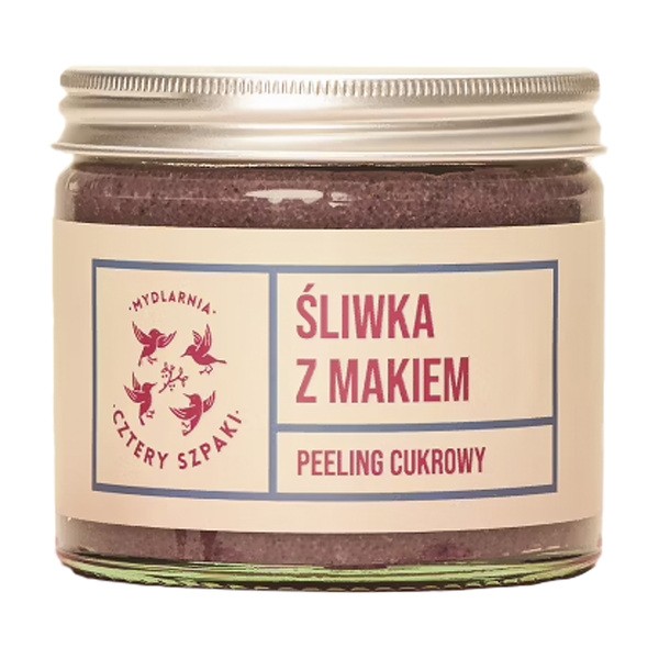 Mydlarnia 4Szpaki, Peeling cukrowy, śliwka z makiem, 250 ml