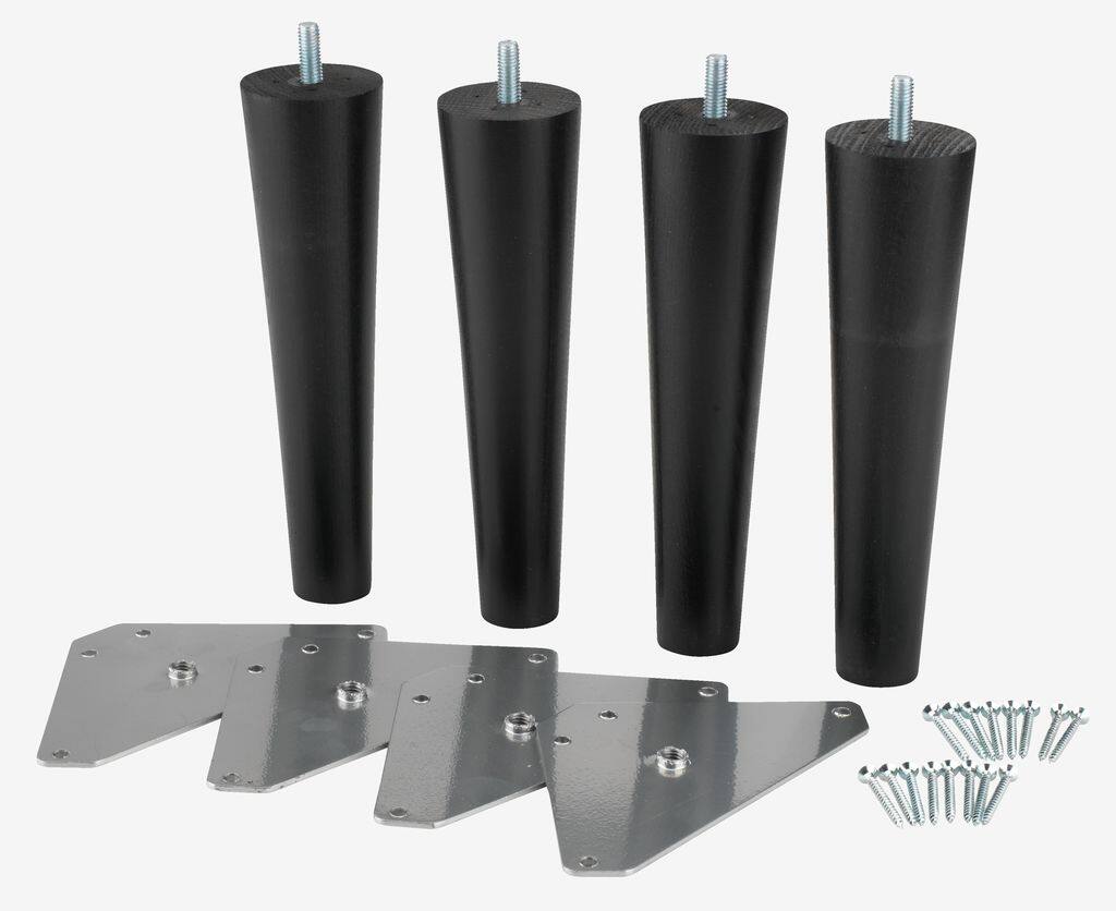 ISFJORDEN Sengeben Ø5xH19cm ISFJORDEN bøg sort 4 stk./pakke