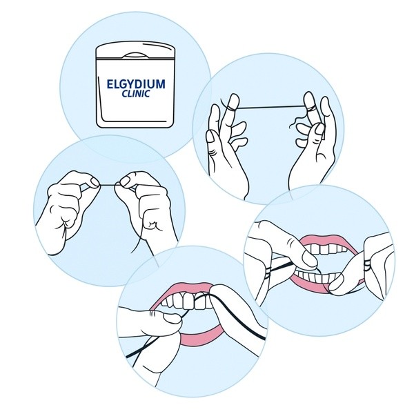 Elgydium Clinic Dental Floss, nić dentystyczna czarna, 50 m