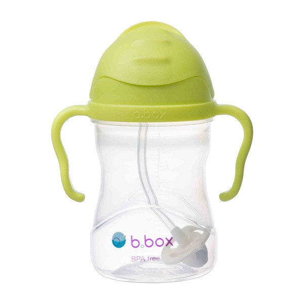 B.BOX, bidon dla dzieci, kubek niekapek ze słomką, ananasowy, 6 m+, 240 ml