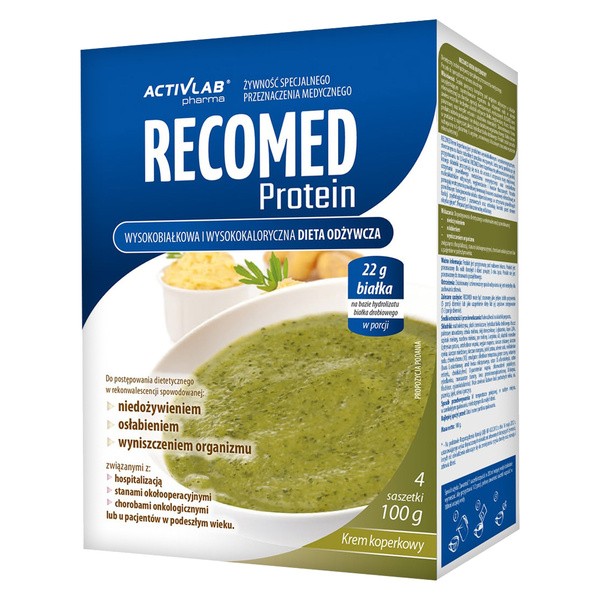Recomed Protein Krem koperkowy, proszek, saszetki, 100 g, 4 szt.
