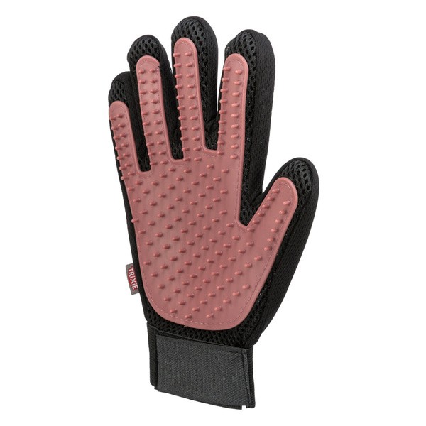 Trixie, rękawica do wyczesywania sierści, 16x24 cm, różowa, 1 szt.