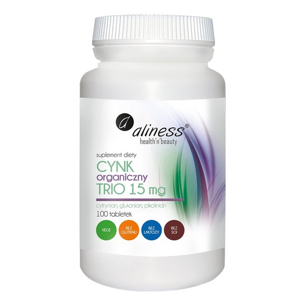 Aliness Cynk Organiczny Trio 15 mg, tabletki, 100 szt.