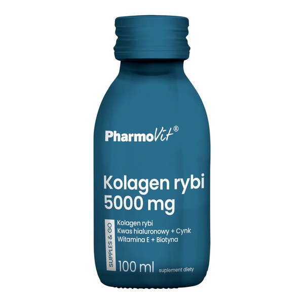 Zestaw 2x PharmoVit Kolagen rybi 5000 mg supples & go, płyn, 100 ml