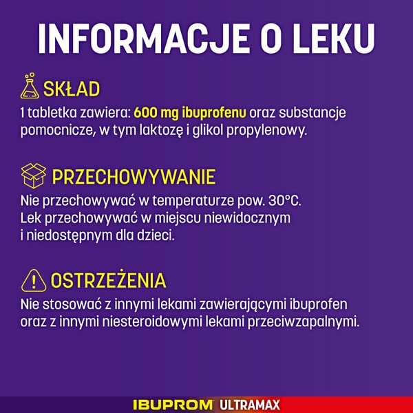 Ibuprom Ultramax, 600 mg, tabletki powlekane, 10 szt.