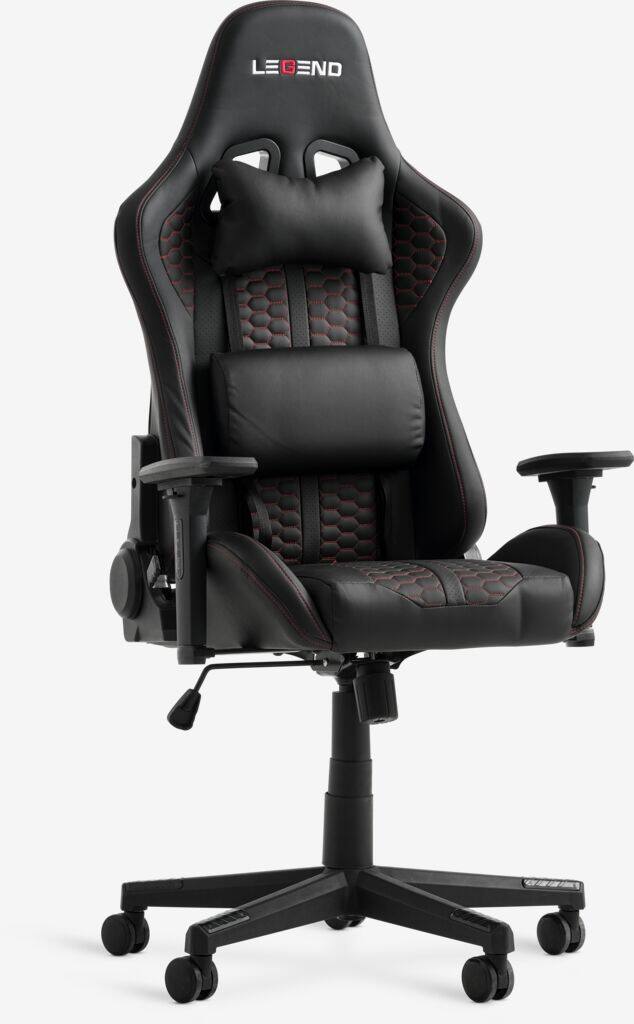 NIBE Gaming Chair NIBE Sort Imiteret Læder/Rød