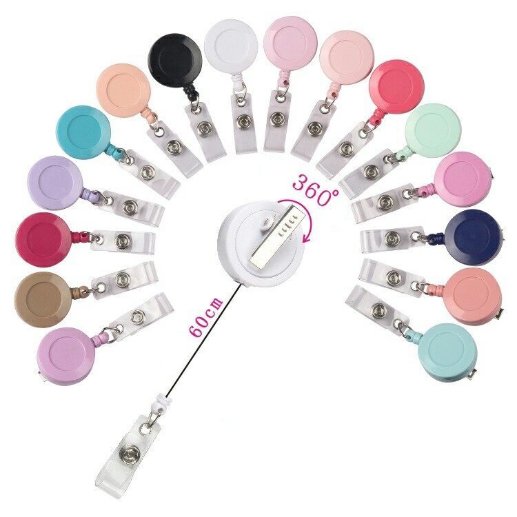 Wholesale Round Shape Yoyo Key Holder Sublimation Retractable Badge Reel With Metal Alligator Clip