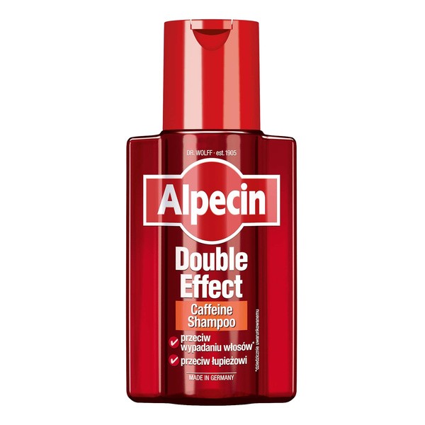 Alpecin Double-Effect Caffeine Shampoo, szampon zwalczający łupież i zapobiegający wypadaniu włosów, 200 ml