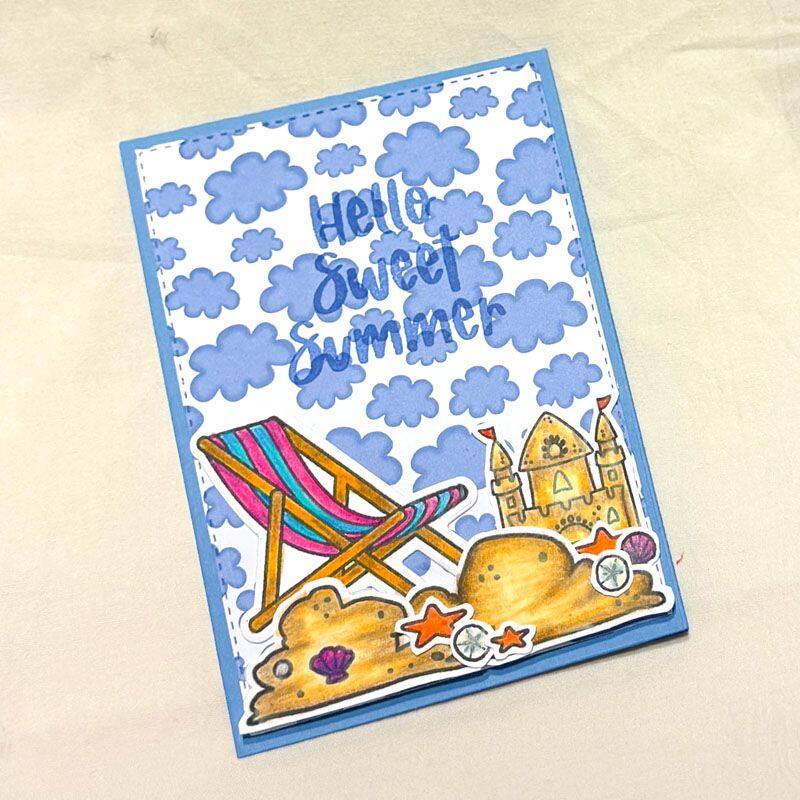 Beach Time Sayings Clear Stamp Set of 8