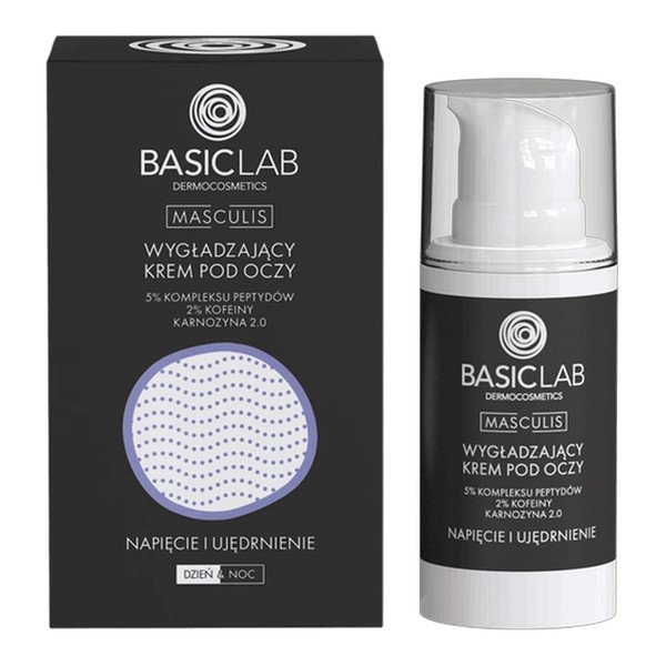 BasicLab Masculis, wygładzający krem pod oczy Napięcie i Ujędrnienie, 15 ml