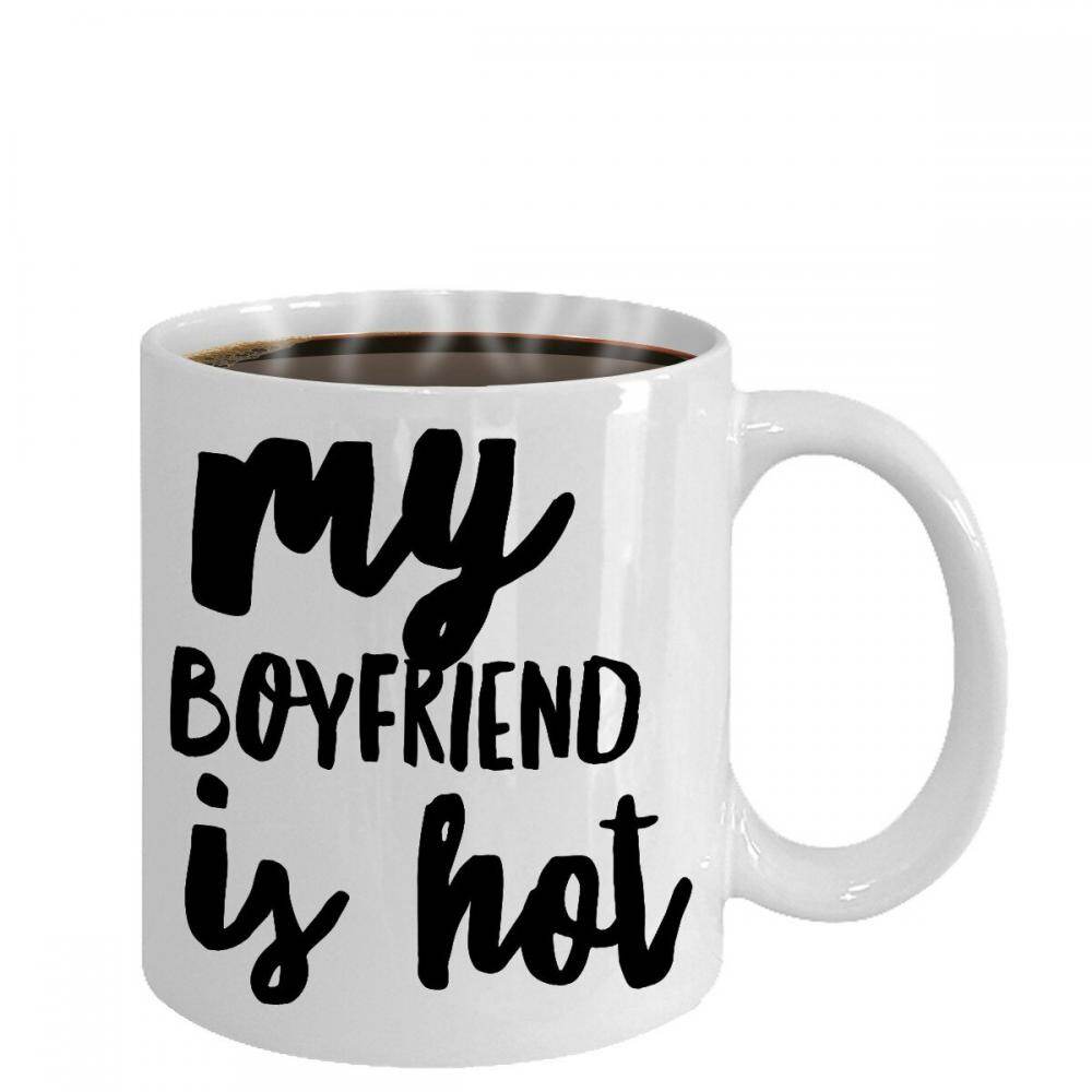 Prezent dla dziewczyny Zabawny sarkastyczny ceramiczny kubek do kawy Mój chłopak jest gorący
