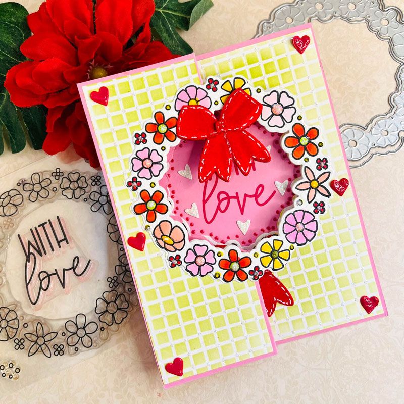 Flower Wreath Clear Stamp Set