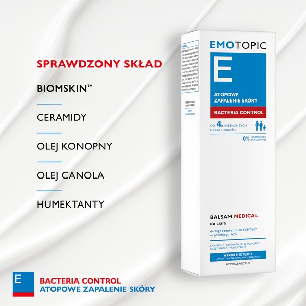 Emotopic Bacteria Control, balsam do ciała Medical, 200 ml