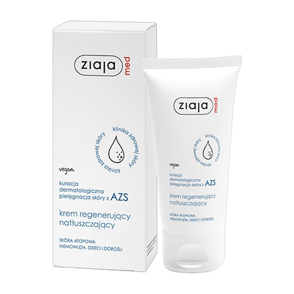 Ziaja Med Kuracja Dermatologiczna Pielęgnacja skóry z AZS, krem regenerująco-natłuszczający, 50 ml