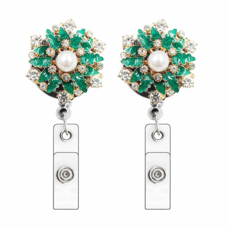 Amazon NEW luxury Rhinestone diamonds YOYO Retractable Jewelry ID Card holder badge reel