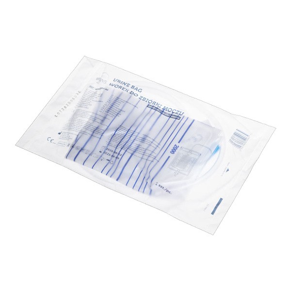 Worek do zbiórki moczu, jałowy z zaworem T, 2 l, 1 szt.