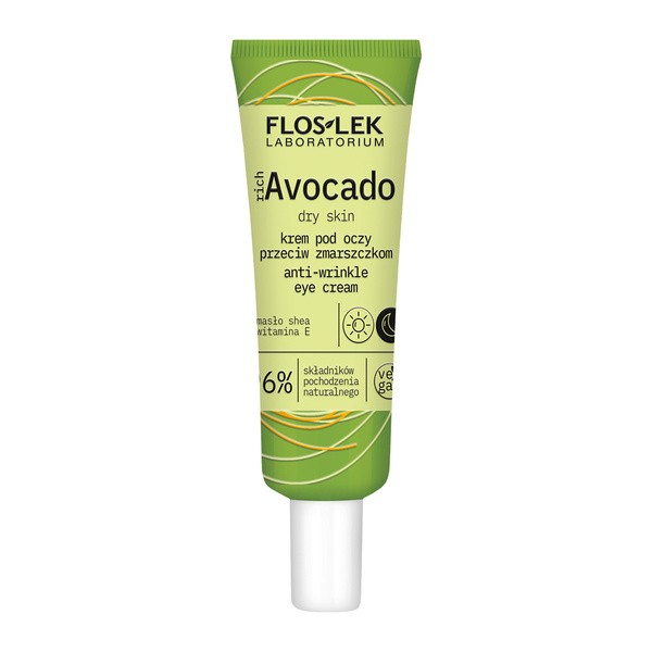 Flos-Lek, Rich Avocado,  krem pod oczy przeciw zmarszczkom, 30 ml