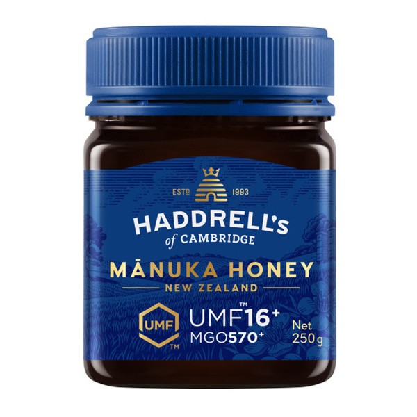 Haddrell's, Manuka Honey, miód manuka UMF16+, MGO570+, 250 g