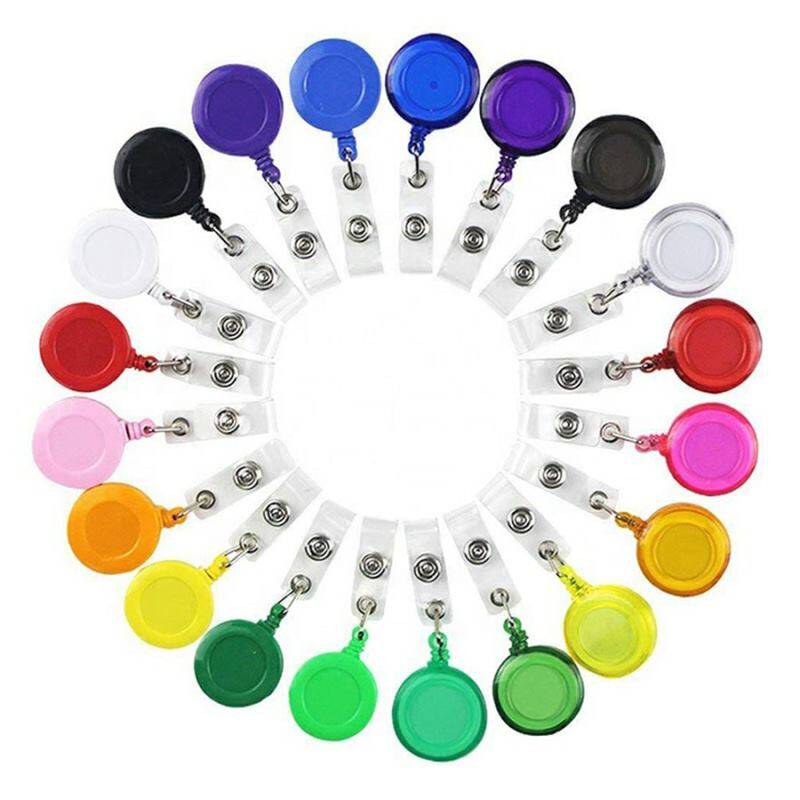 Wholesale Round Shape Yoyo Key medical badge reel Sublimation Retractable Badge holder With Metal Alligator Clip
