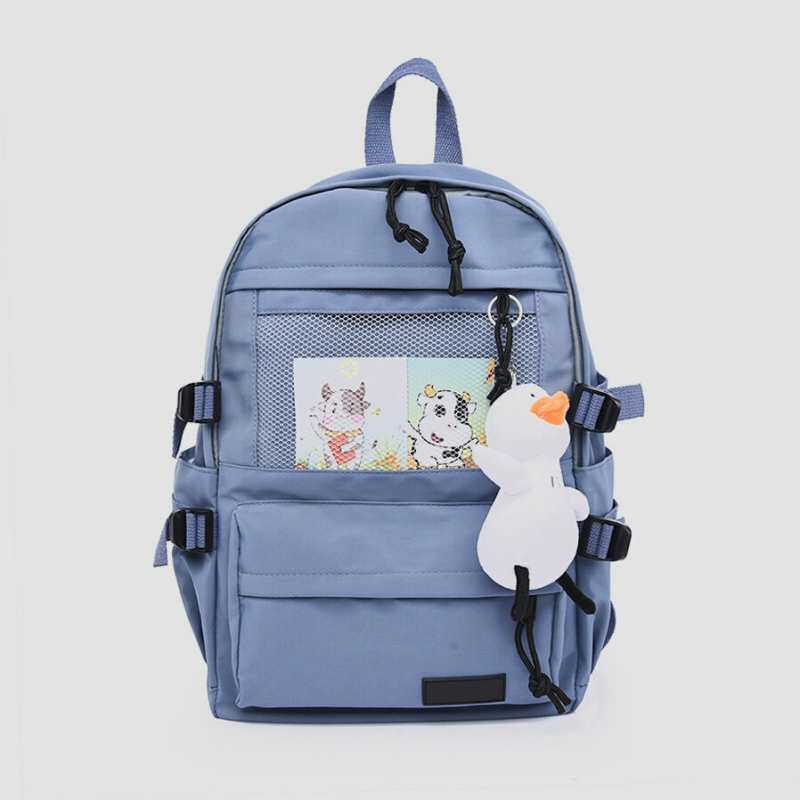 Sacs à dos mignons et unis pour jeunes filles (collection 2021), multifonctionnels, pour l'école et les voyages. Motif canard.