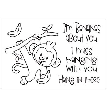 Hang in There Monkey Clear Stamps Set of 5