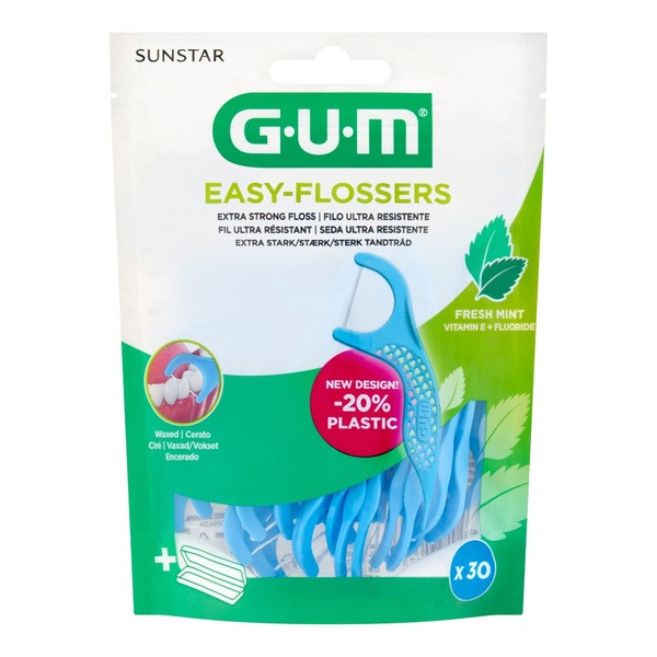 Gum Easy Flossers, nici dentystyczne na uchwycie, 30 szt.