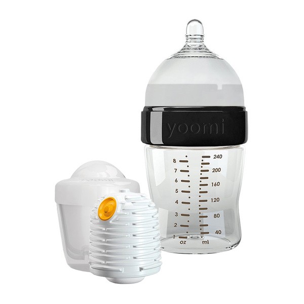 Yoomi, zestaw Black, butelka 240 ml + podgrzewacz + kapsuła, 1 szt.