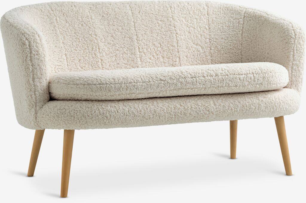 GISTRUP GISTRUP 2-personers sofa i plys råhvidt stof