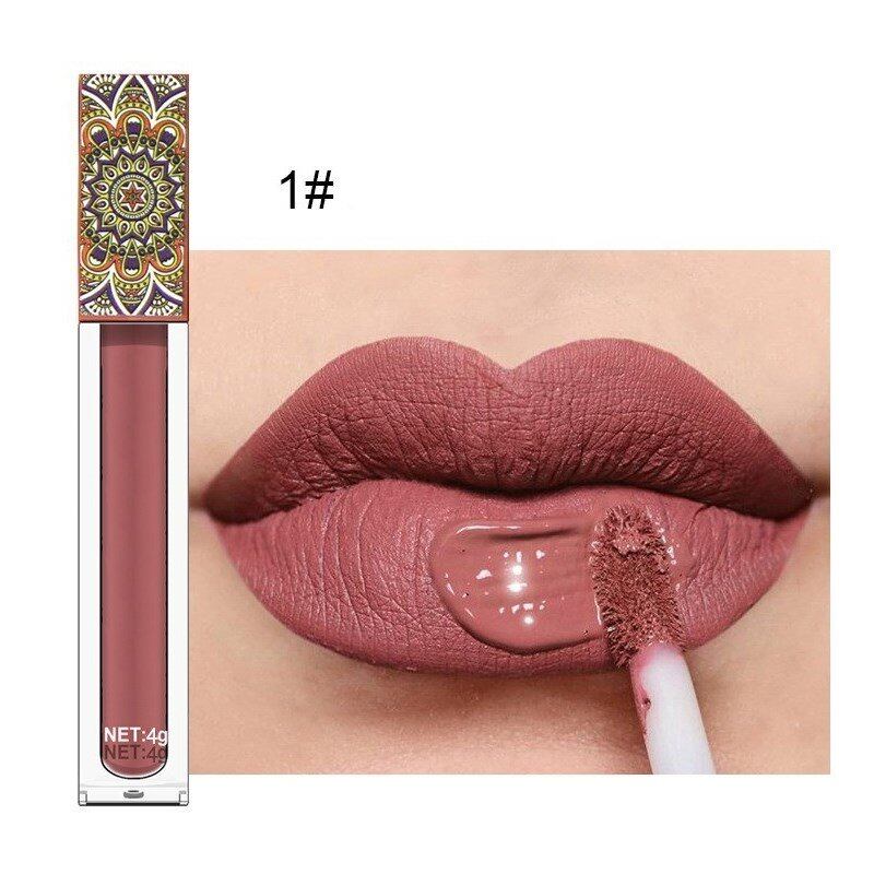 Rossetto opaco nude da donna impermeabile, pigmento nude rosso scuro, resistente al sudore, lucidalabbra vellutato a lunga durata, balsamo per labbra, trucco cosmetico