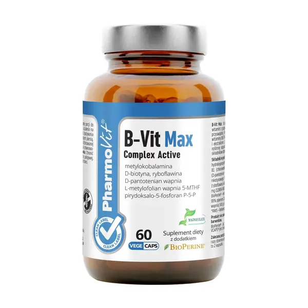 Pharmovit B-Vit Max Complex Active, kapsułki, 60 szt.