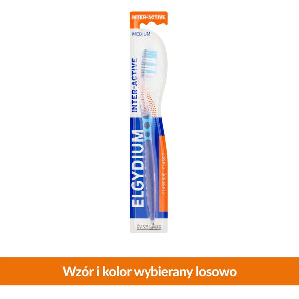 Elgydium Inter-active, szczoteczka do zębów, średnia, 1 szt.