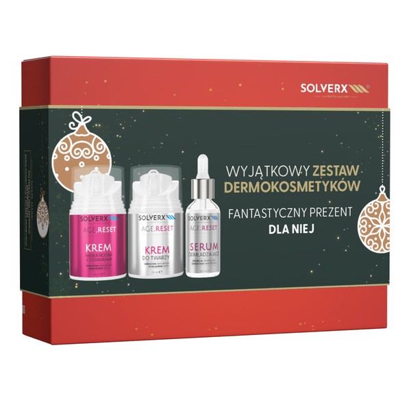 Zestaw Solverx Age Reset, krem-maska na noc, 50 ml + krem do twarzy, 50 ml + serum, 30 ml