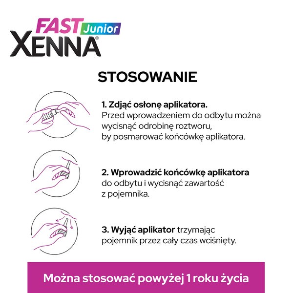Xenna Fast Junior, mikrowlewka doodbytnicza, 5 g x 6 szt.