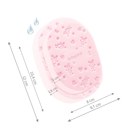 BabyOno, gąbka kąpielowa dla dzieci i niemowląt, różowa, 1 szt.