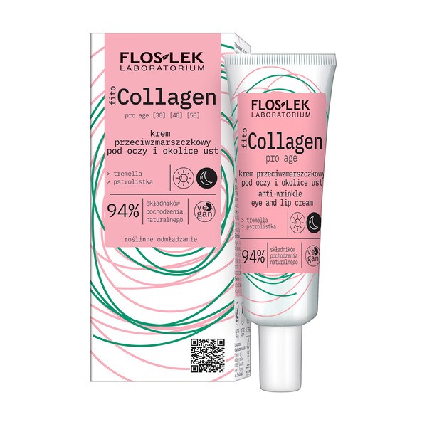 Flos-Lek fitoCollagen pro age, krem przeciwzmarszczkowy pod oczy i okolice ust, 30 ml