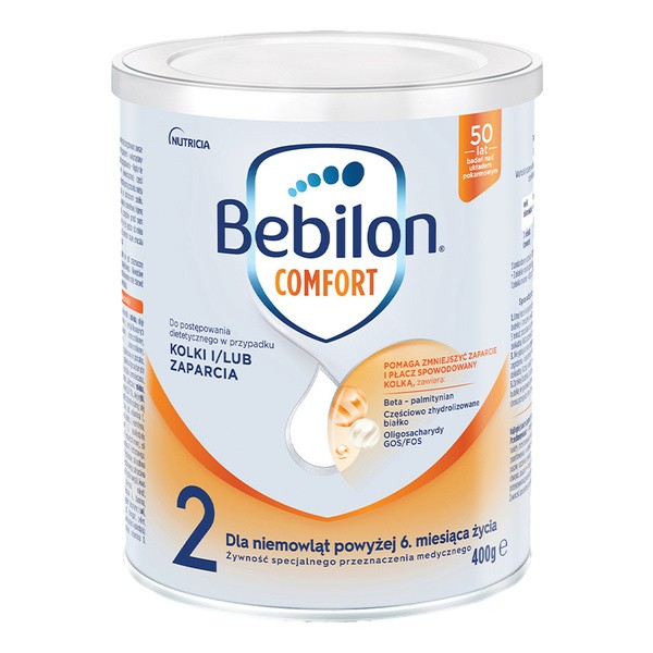 Bebilon Comfort 2, dla niemowląt w przypadku kolek i zaparć, powyżej 6 miesiąca, 400 g