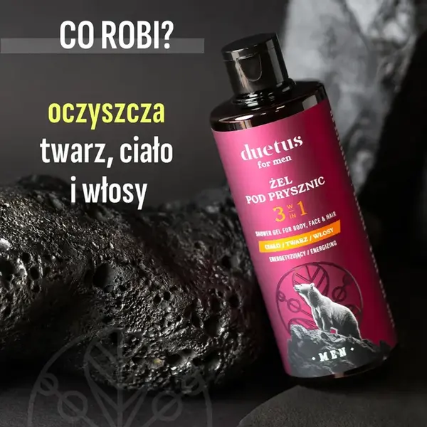 Duetus For Men, energetyzujący żel pod prysznic 3w1, 300 ml