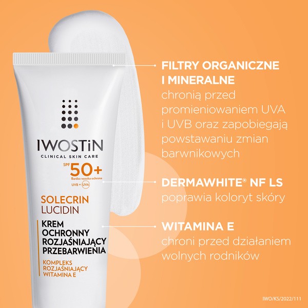 Iwostin Solecrin Lucidin, krem na przebarwienia, SPF 50+, 50 ml