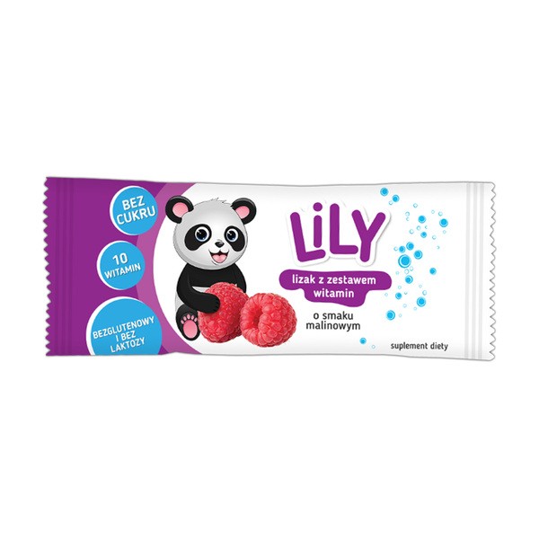 7pharma, Lily, Lizak o smaku malinowym, 8 g