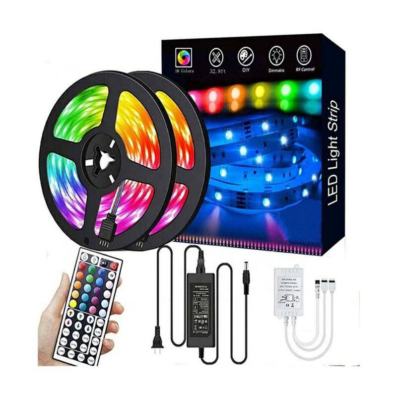 Striscia LED musicale 5050 RGB impermeabile con sensore musicale e telecomando IR a 20 tasti Sincronizzazione musicale per feste e vacanze
