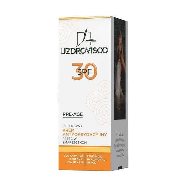 Uzdrovisco Pre-age, peptydowy krem antyoksydacyjny przeciw zmarszczkom SPF 30, 50 ml
