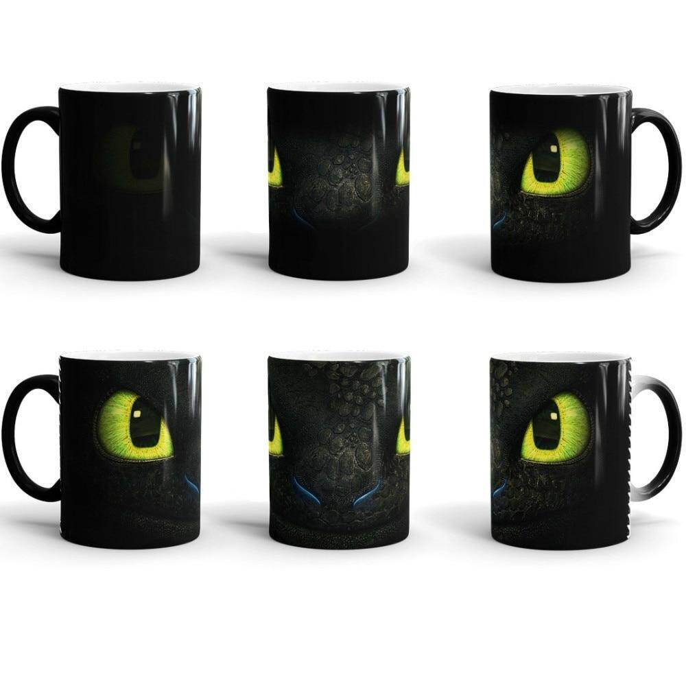Kubek Dragon Cup Night Fury Toothless Kubek ceramiczny zmieniający kolor i zmieniający barwę pod wpływem ciepła