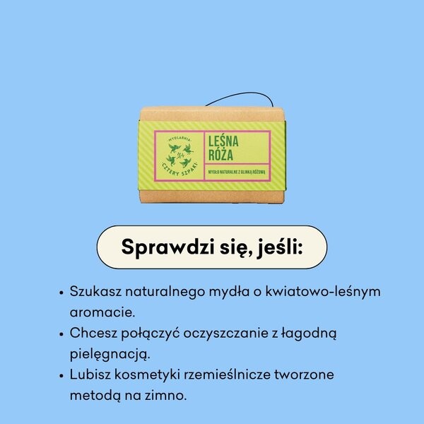 Mydlarnia 4 Szpaki, naturalne mydło w kostce, Leśna Róża, 110 g