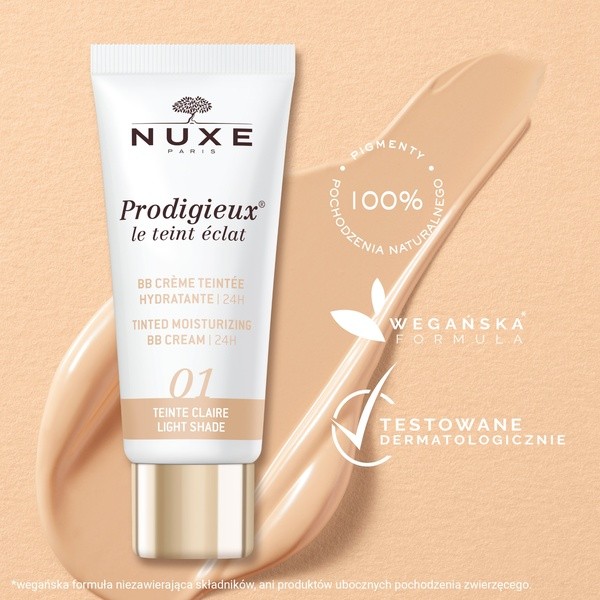 Nuxe Prodigieux, nawilżający krem BB, jasny 01, 30 ml