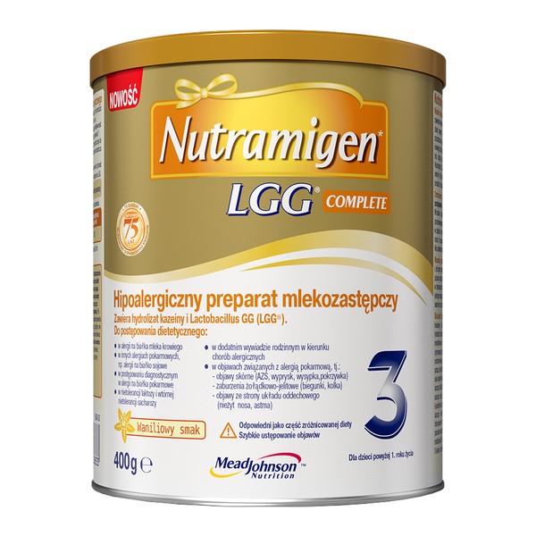 Nutramigen 3 LGG Complete, hipoalergiczny preparat mlekozastępczy, proszek, 400 g