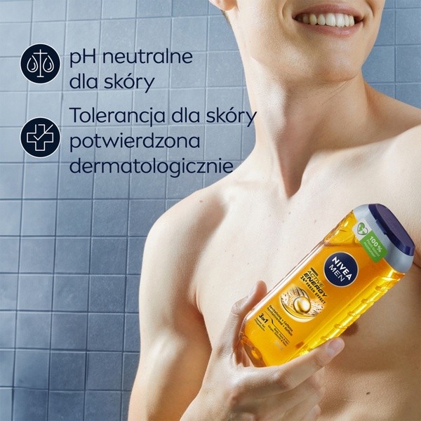 Nivea For Men, żel pod prysznic, Active Energy, 500 ml