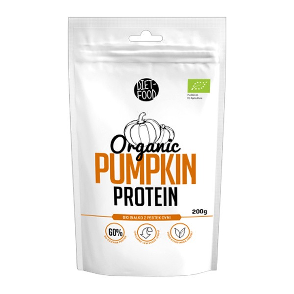 Diet-Food, Organic Pumpkin Protein, białko z pestek dyni, 200 g