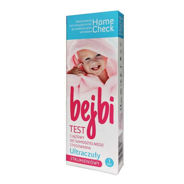Home Check Bejbi, ultraczuły test ciążowy, strumieniowy, 1 szt.