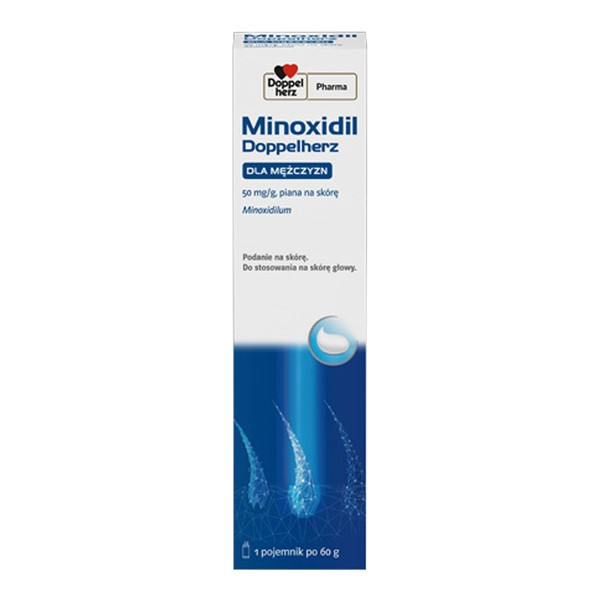 Minoxidil Doppelherz Dla mężczyzn, 50mg/g, piana na skórę, 60g
